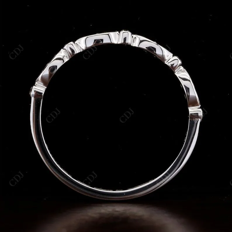 0.15CT Round Cut Natural Diamond Vintage Wedding Band