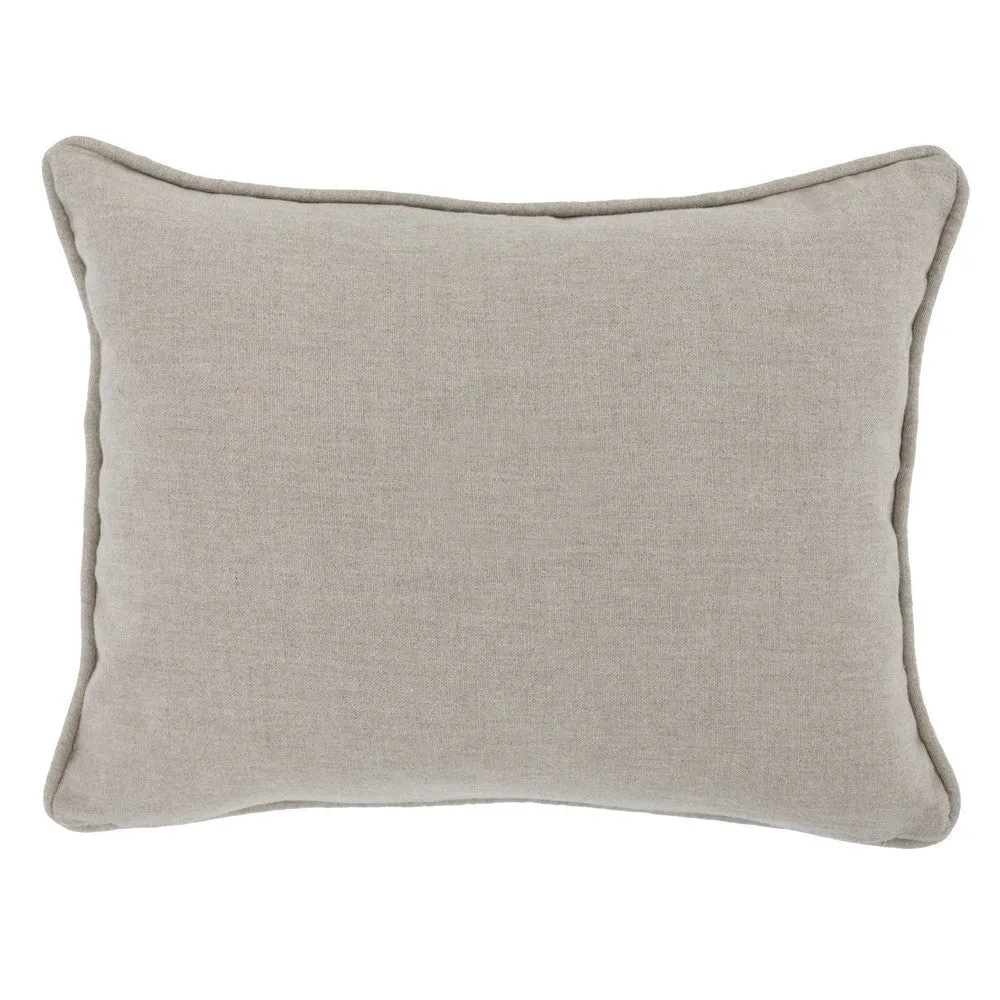 12 x 16 Square Linen Accent Throw Pillow, Tribal Accent, Piped Edges, Ivory By Casagear Home