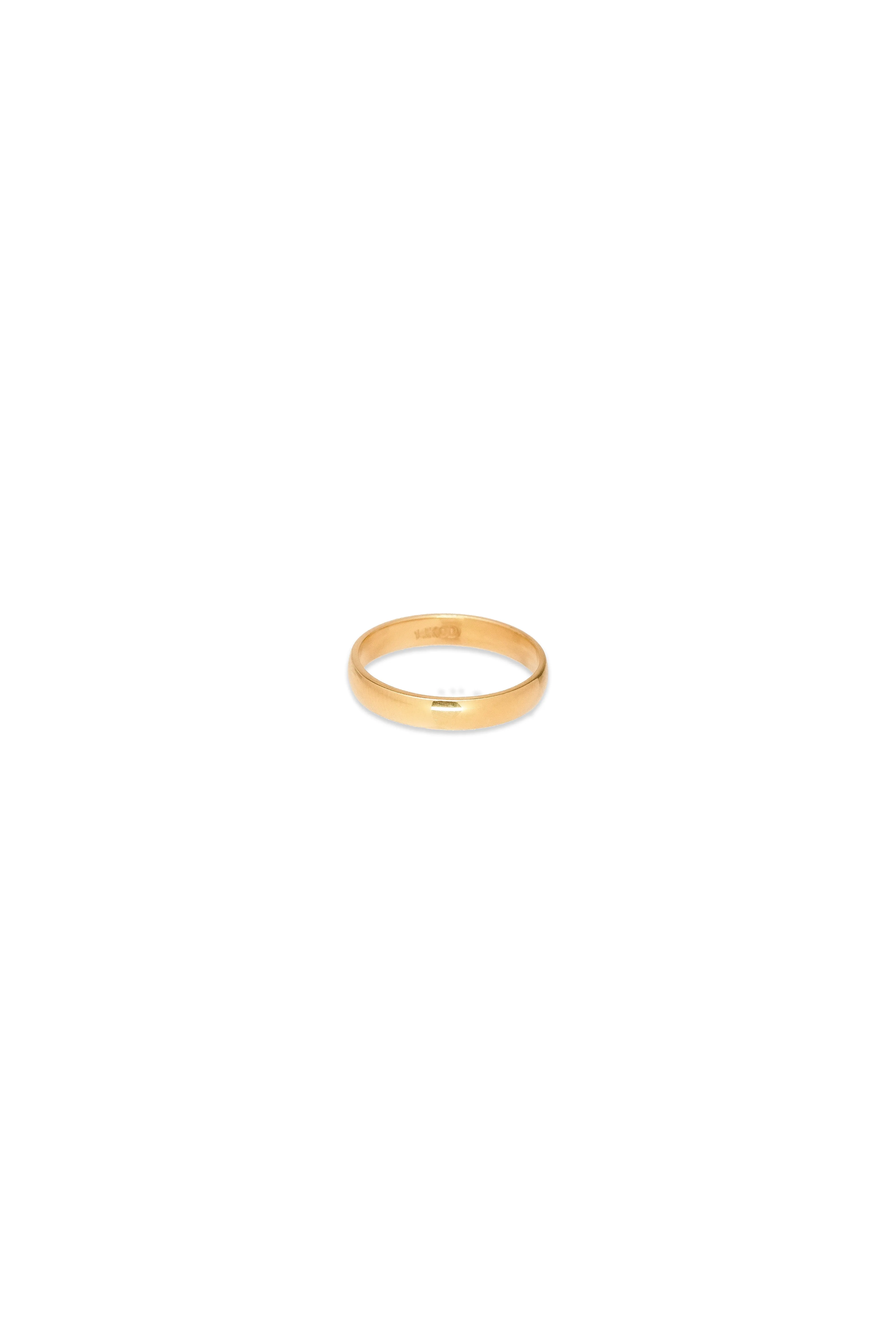 14K Solid Gold 3MM Round Cut Wedding Band Ring