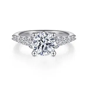 14K White Gold Round Diamond Engagement Ring-Reed