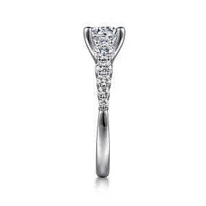 14K White Gold Round Diamond Engagement Ring-Reed