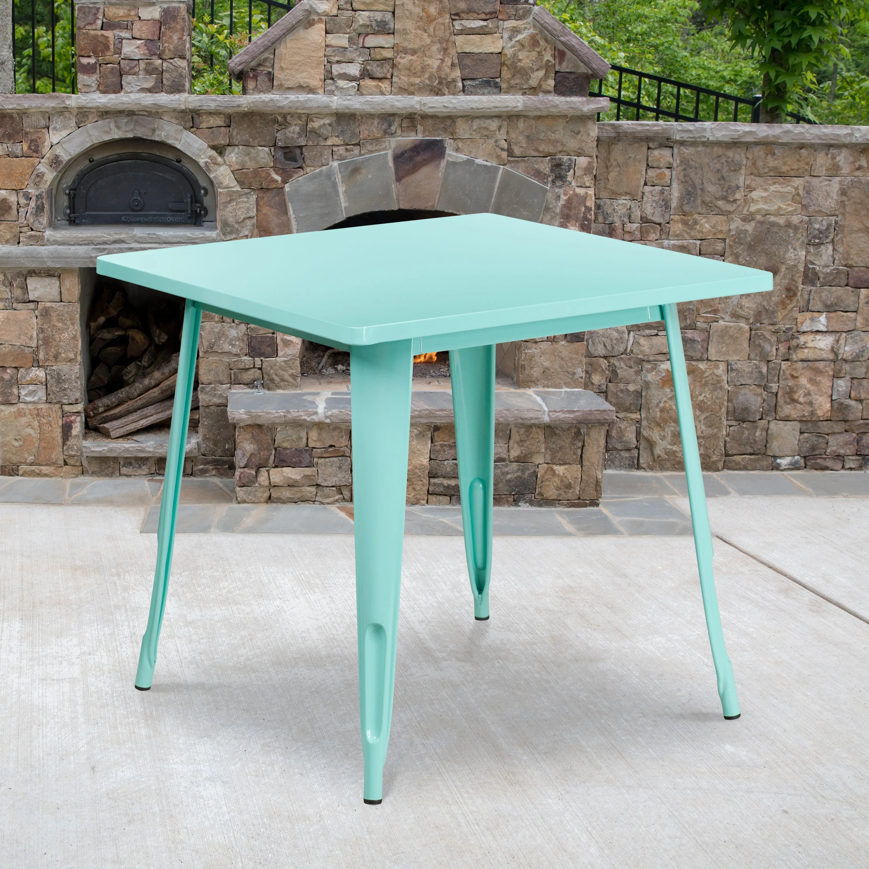 31.5SQ Mint Green Metal Table ET-CT002-1-MINT-GG