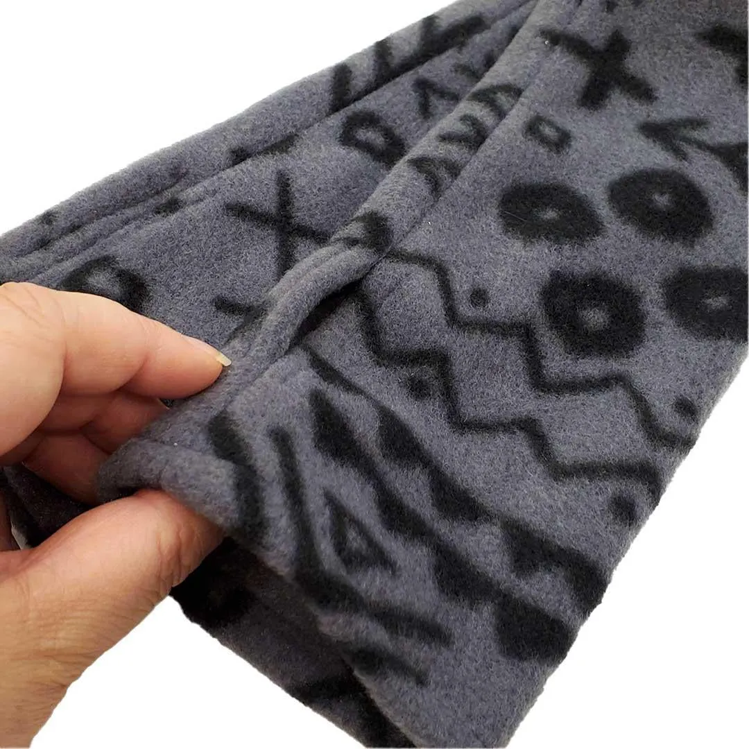 (40% Off) Gloves - Fleece Handwarmers in Patterned Black and Gray by Dana Herbert