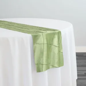 4" Pintuck Taffeta Table Runner in Sage 103