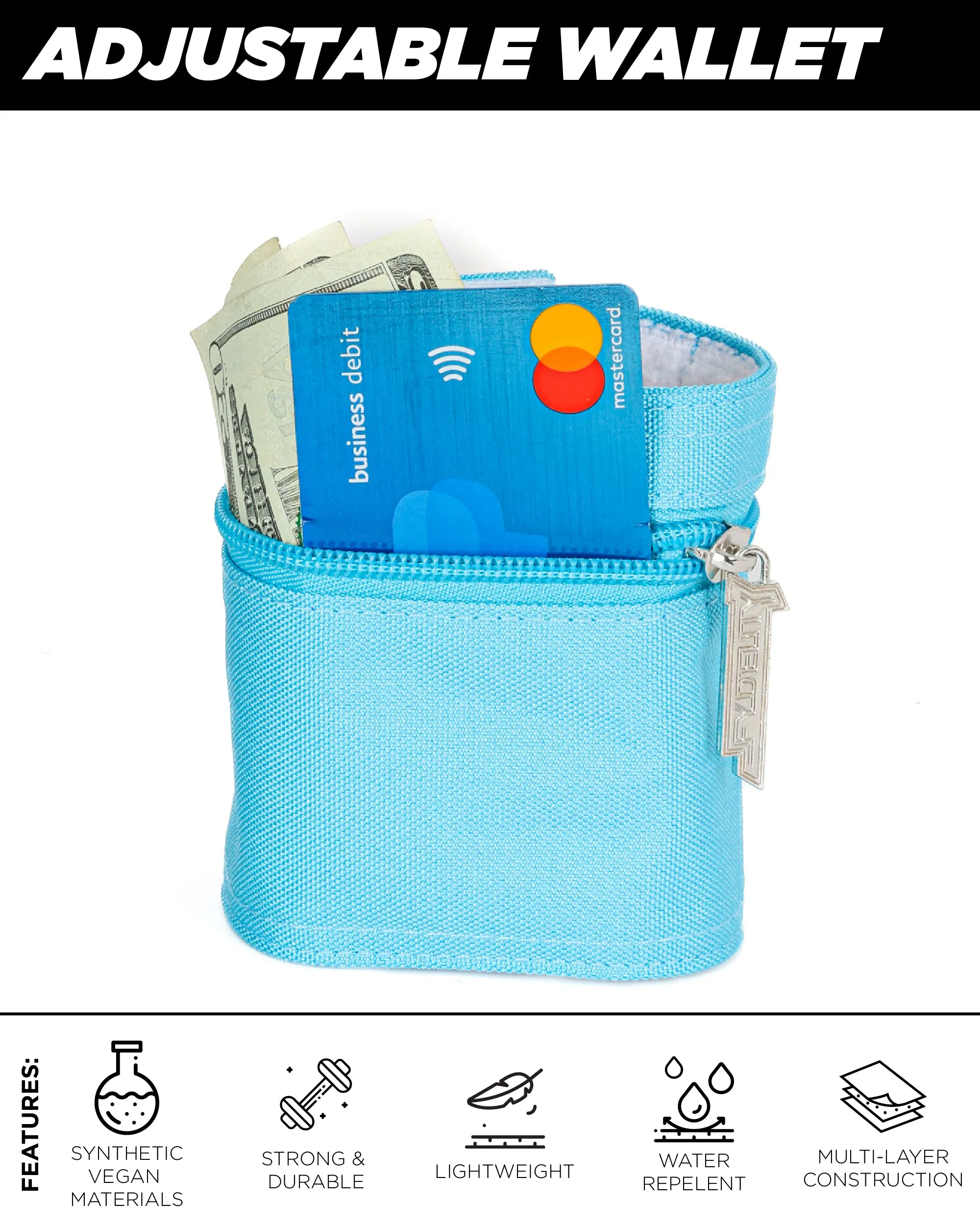 80's Wrist Wallet | Neon Blue