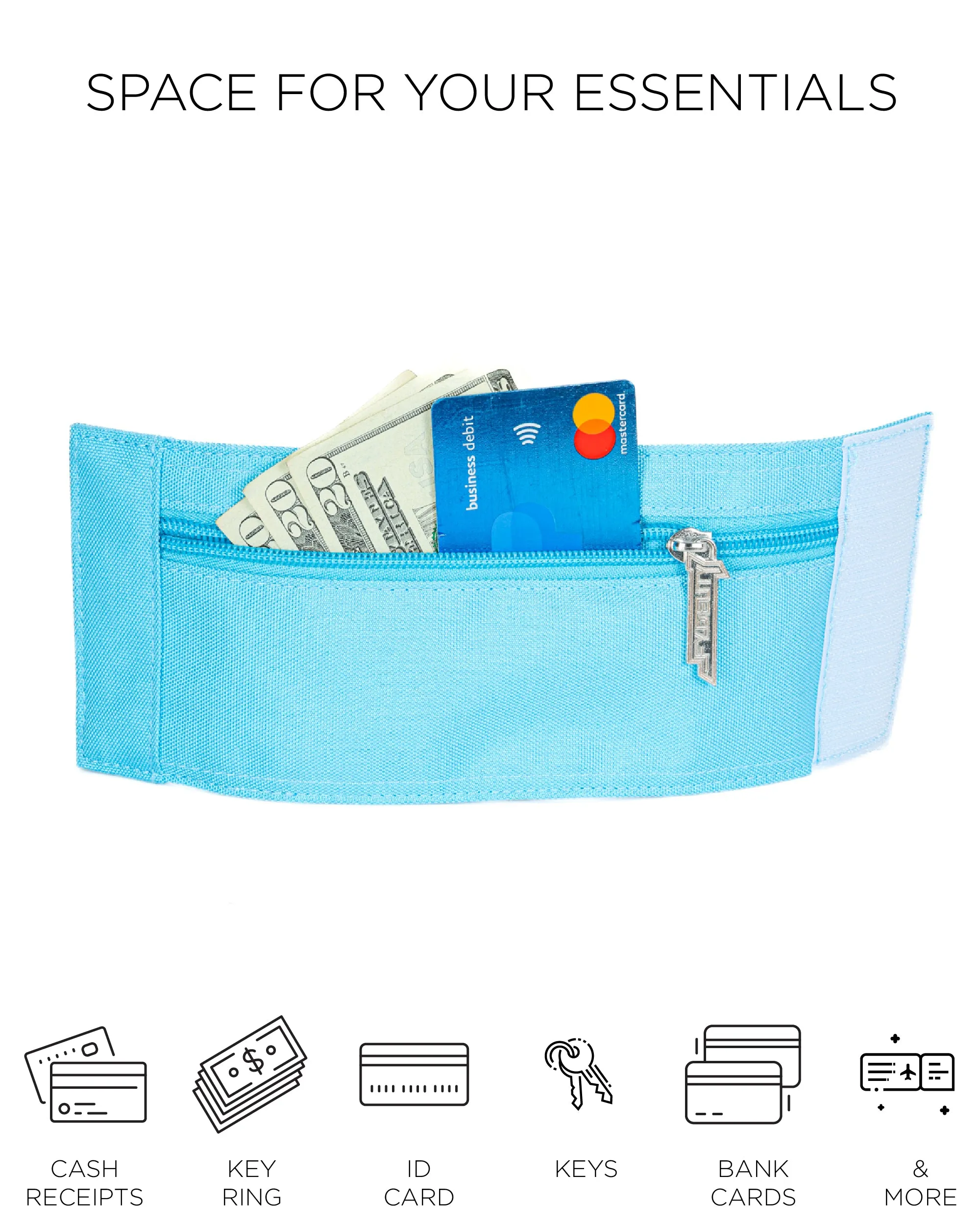 80's Wrist Wallet | Neon Blue