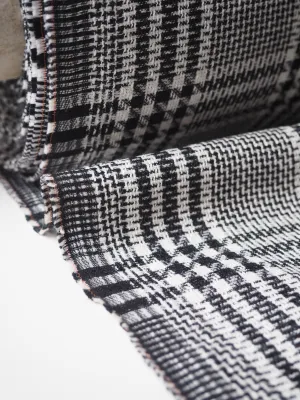 B W Check Linen/Cotton Jacquard