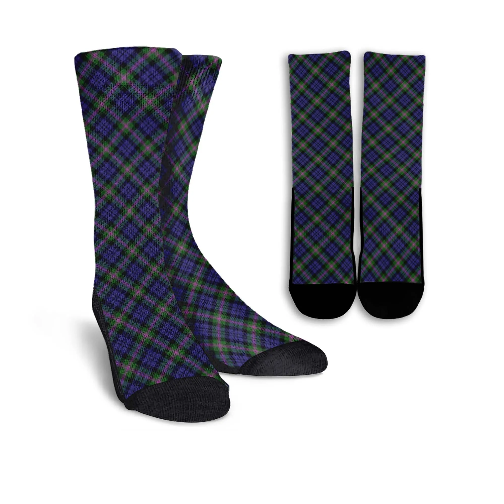 Baird Modern Tartan Crew Socks Cross Tartan Style