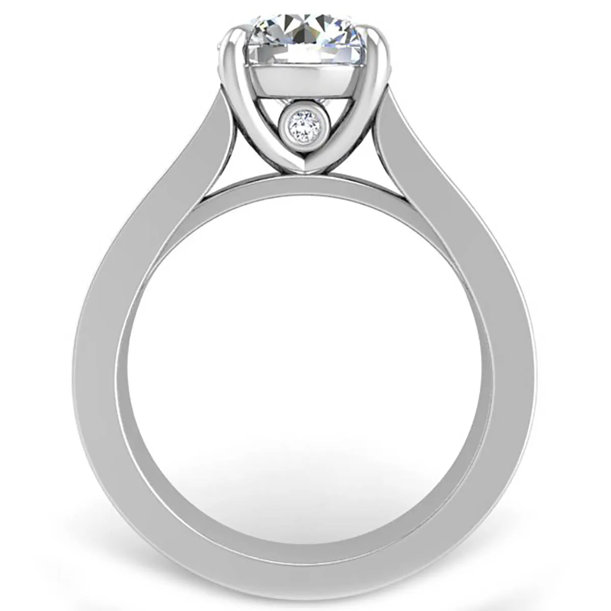 Ben Garelick Janus Round Cut Channel Set Wide Diamond Engagement Ring