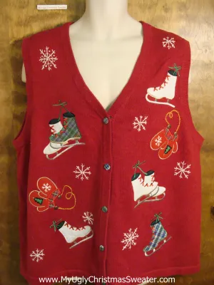 BIg XXXL 3xl Size Red Ugly Christmas Sweater Vest