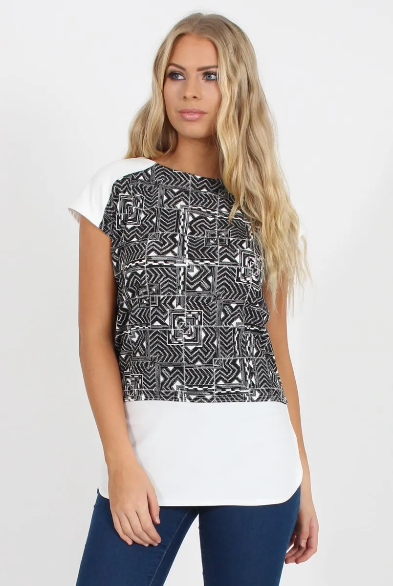 Black and White Aztec Tee - Jayla