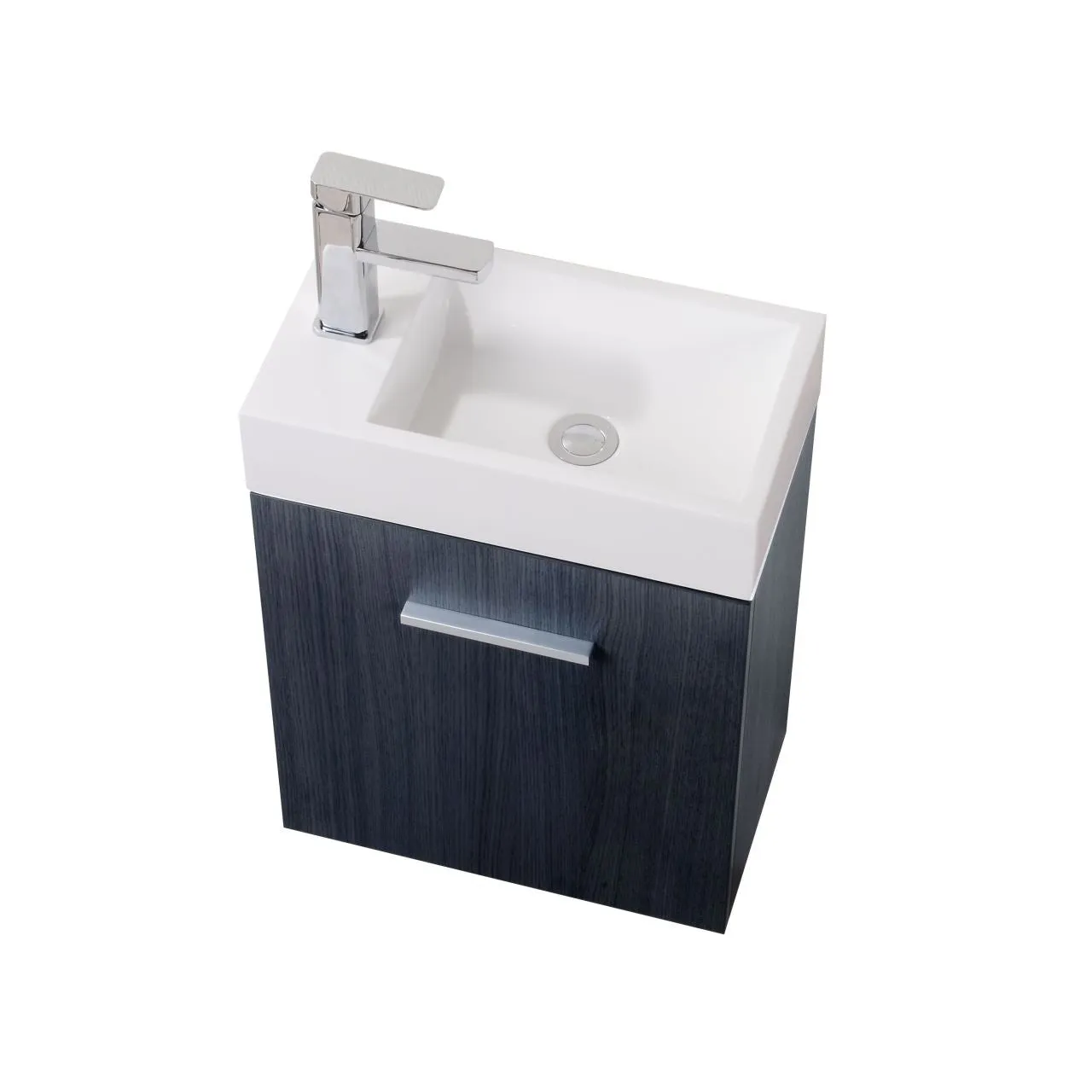 Bliss 18" Gray Oak Wall Mount Modern Bathroom Vanity