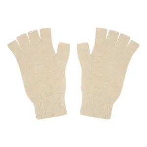 Cashmere Fingerless Gloves in Oatmeal