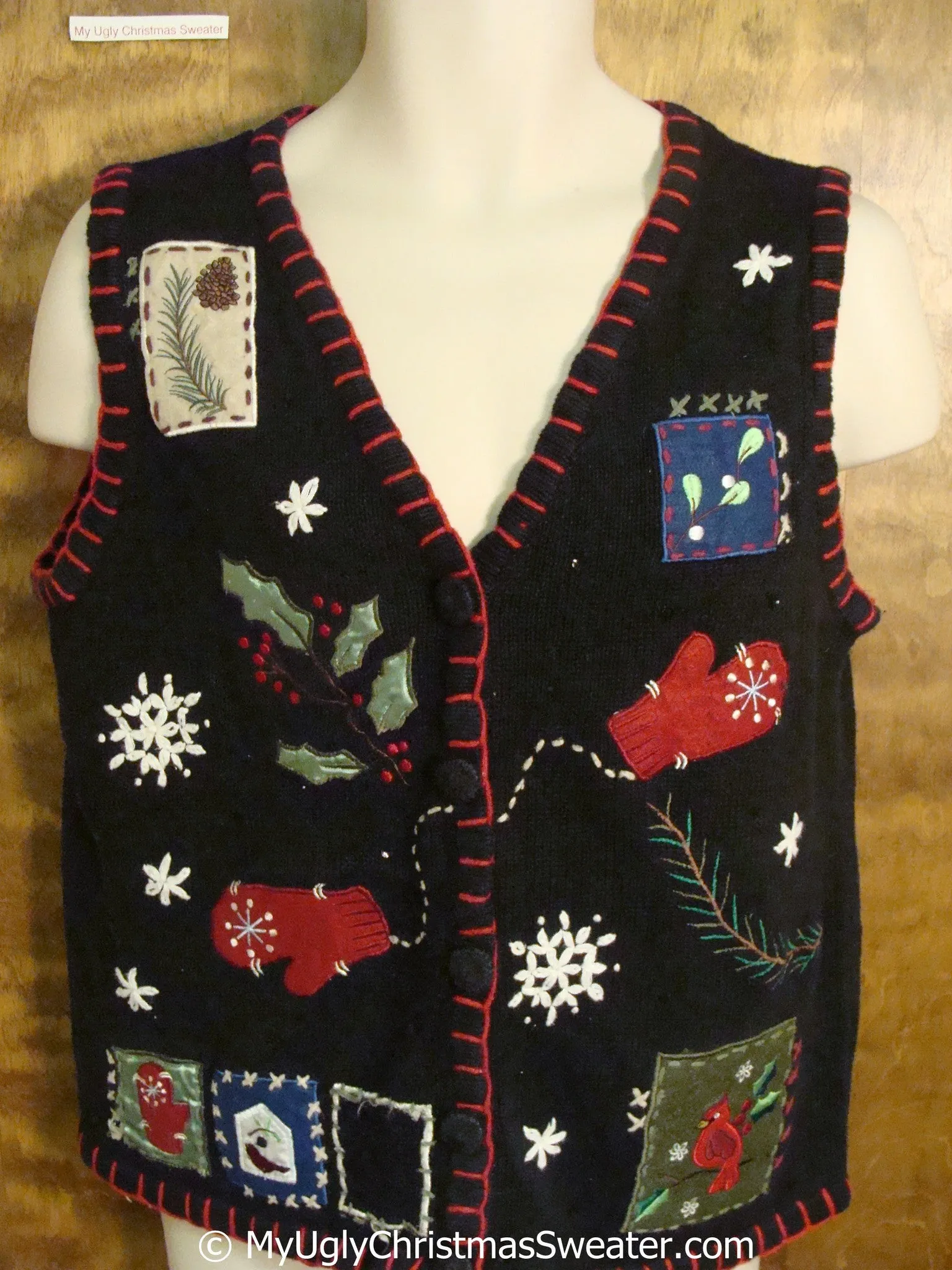 Crafty Black Ugly Christmas Sweater Vest