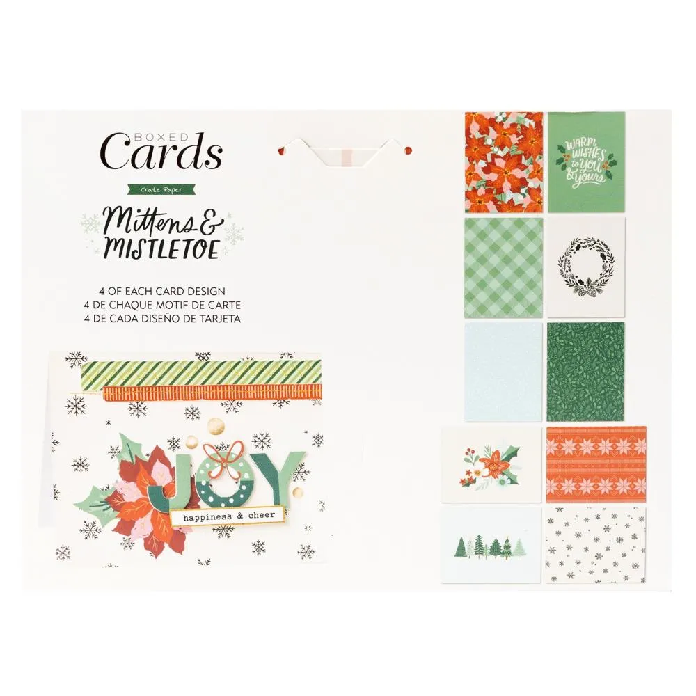 Crate Paper A2 Cards with Envelopes 40/Box - Mittens & Mistletoe*