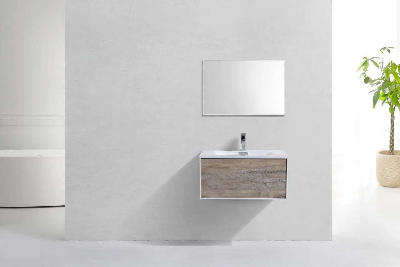 Divario 30" Nature Wood Wall Mount Modern Bathroom Vanity