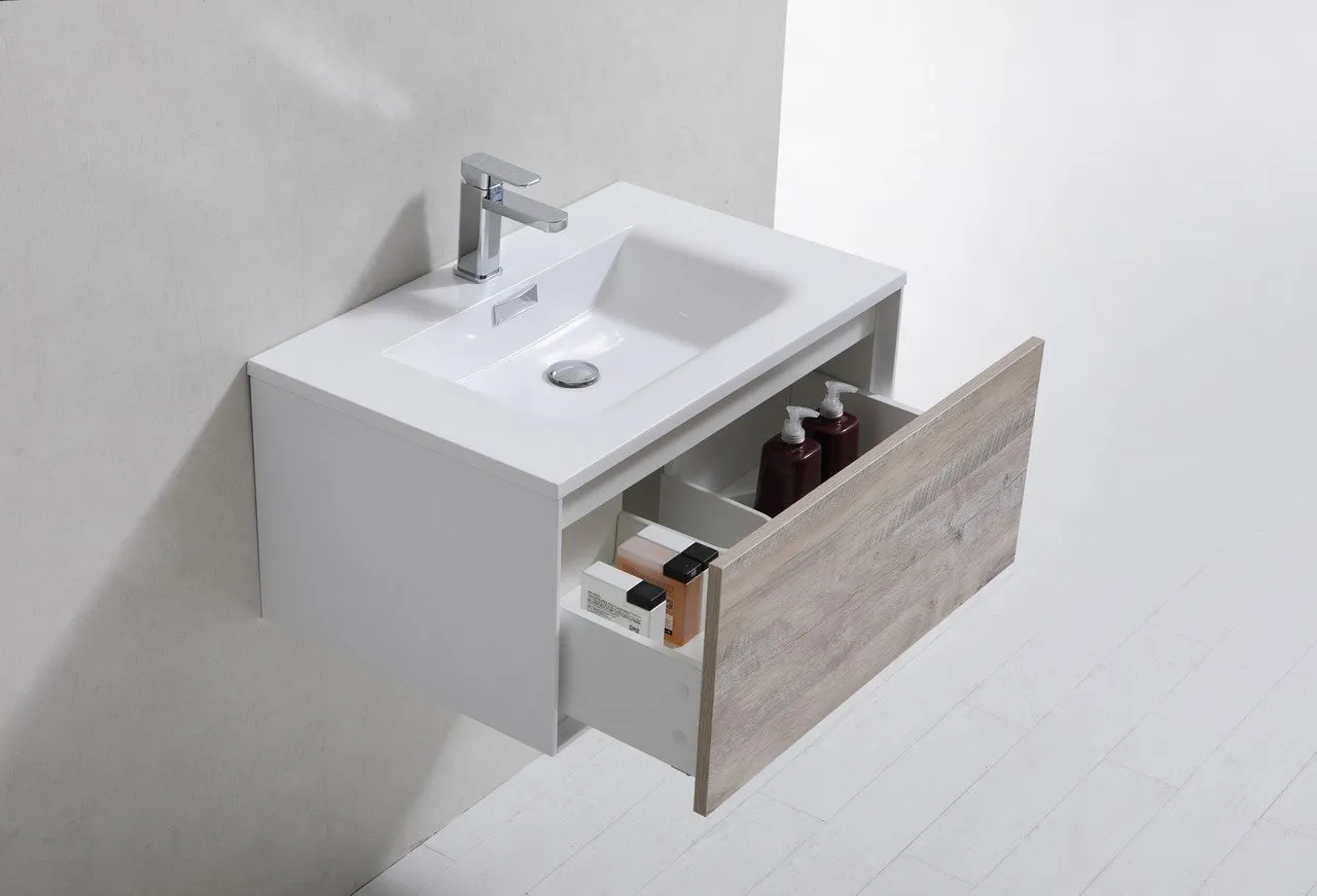 Divario 30" Nature Wood Wall Mount Modern Bathroom Vanity