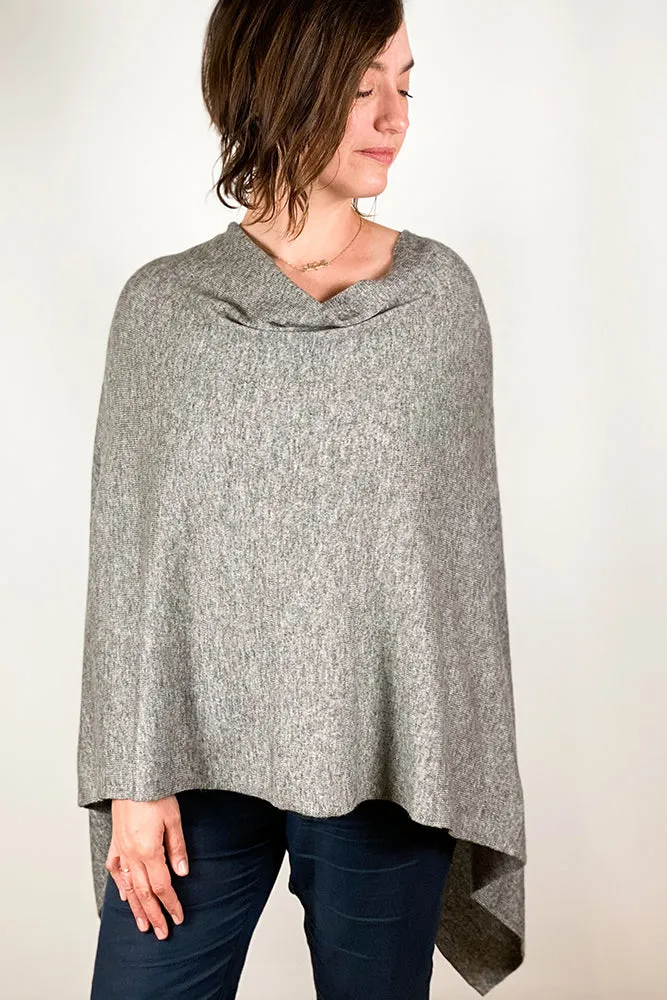 Dolma Cashmere Poncho Gray