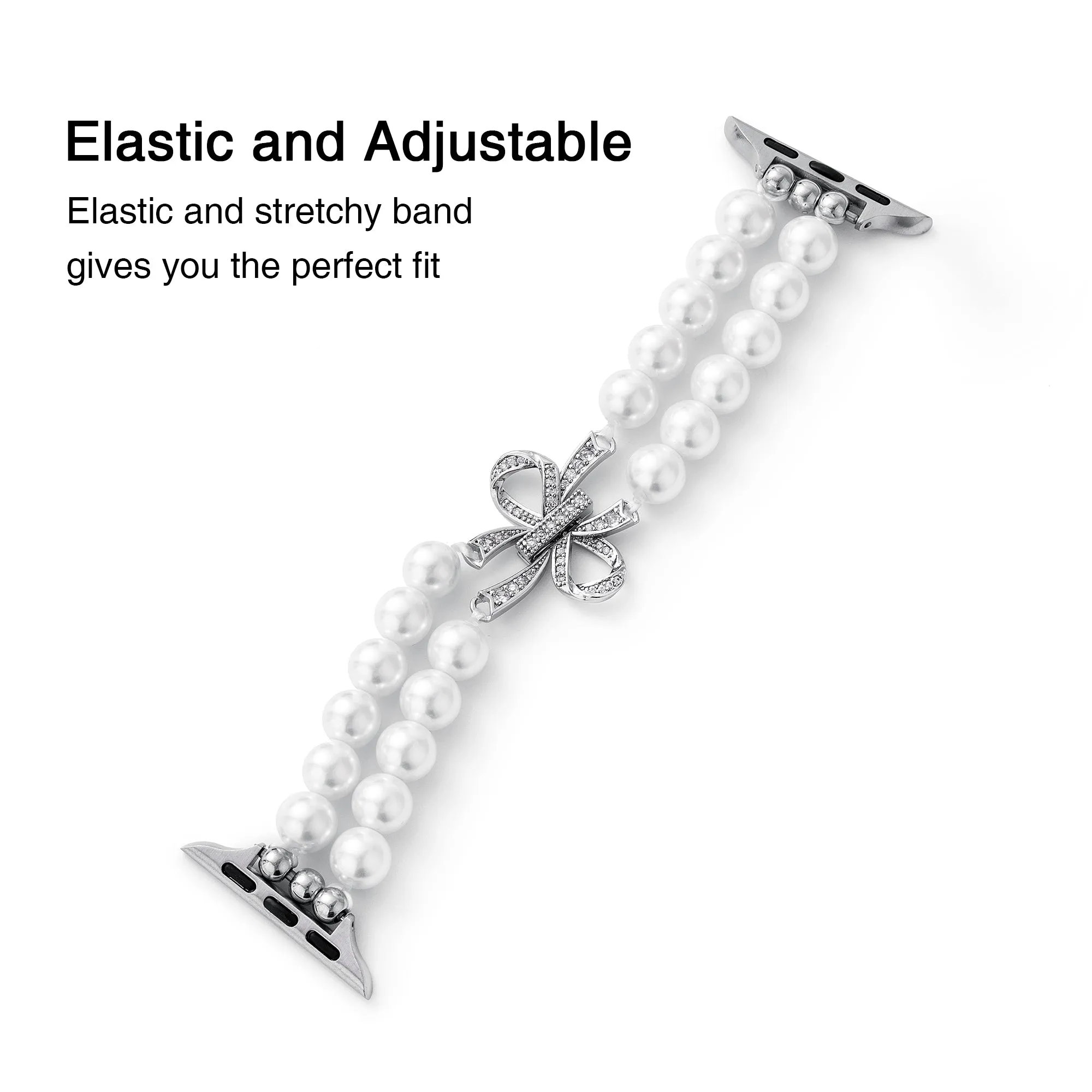 Double Pearl-Beaded Watch Band