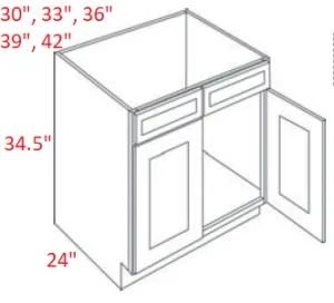 EB02-SB36 Elegant Smokey Gray Assembled 36" Sink Base Cabinet