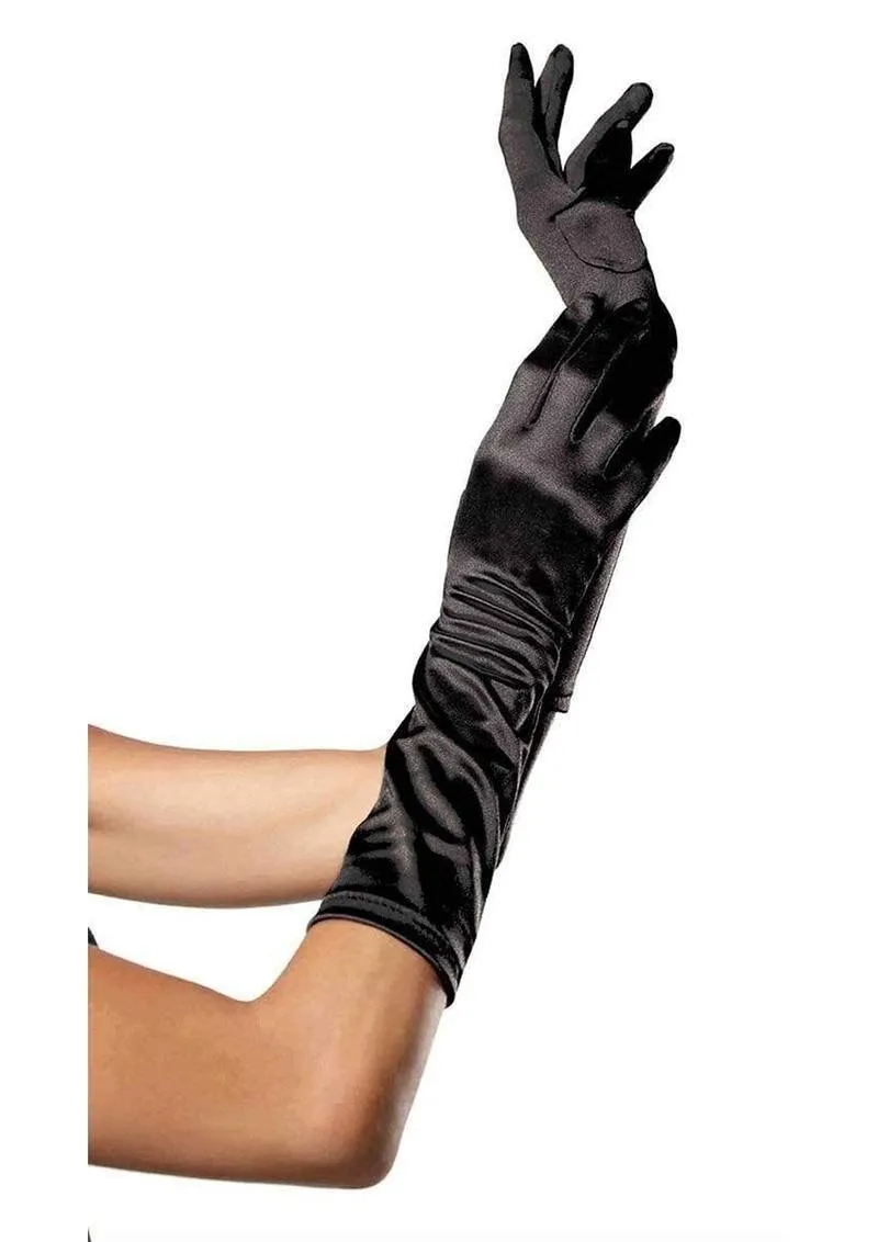 Elbow Length Satin Elbow Gloves