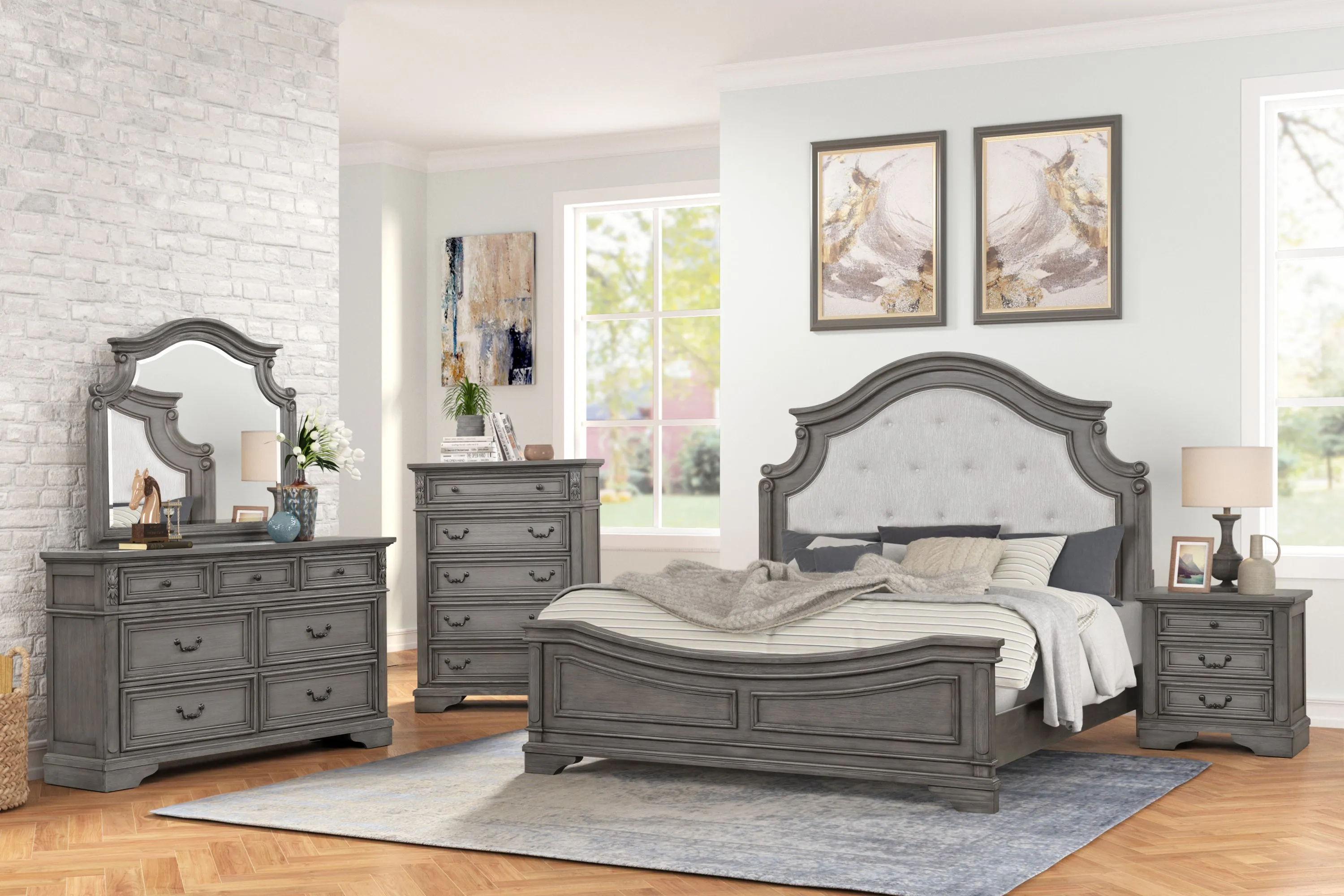 Elegant Dreams Gray King Bed