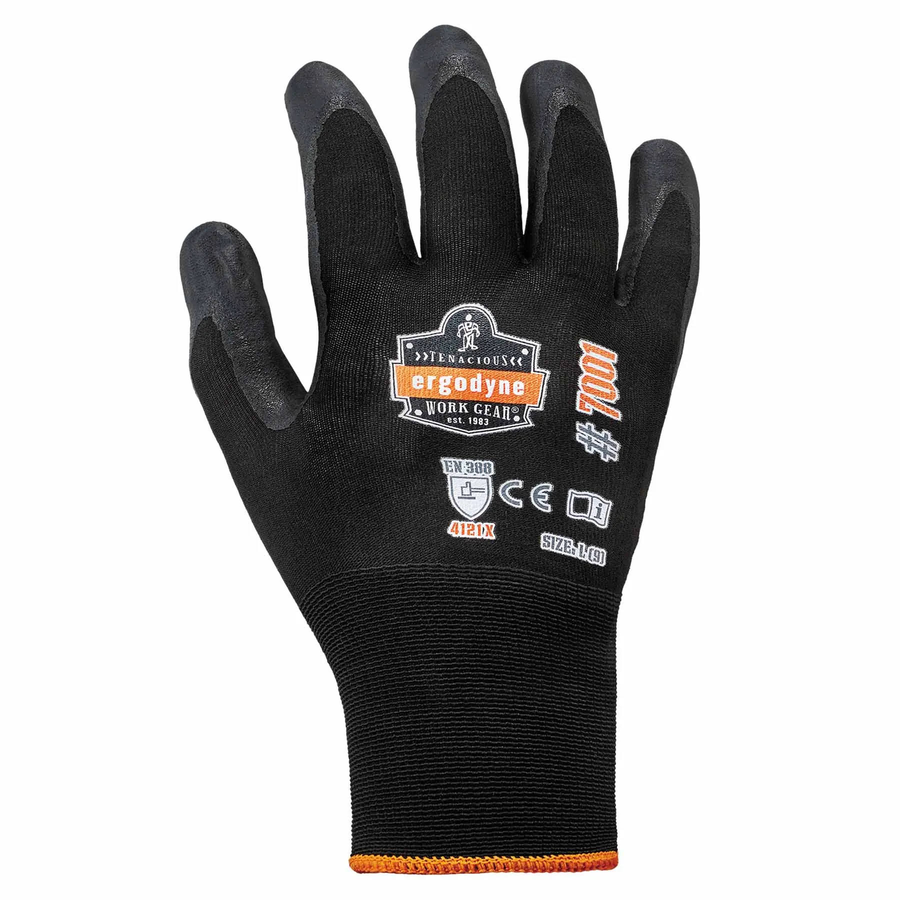 Ergodyne 17852 7001-CASE S Black Nitrile-Coated Gloves - DSX 144-Pair