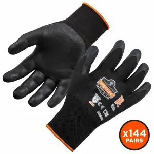 Ergodyne 17852 7001-CASE S Black Nitrile-Coated Gloves - DSX 144-Pair