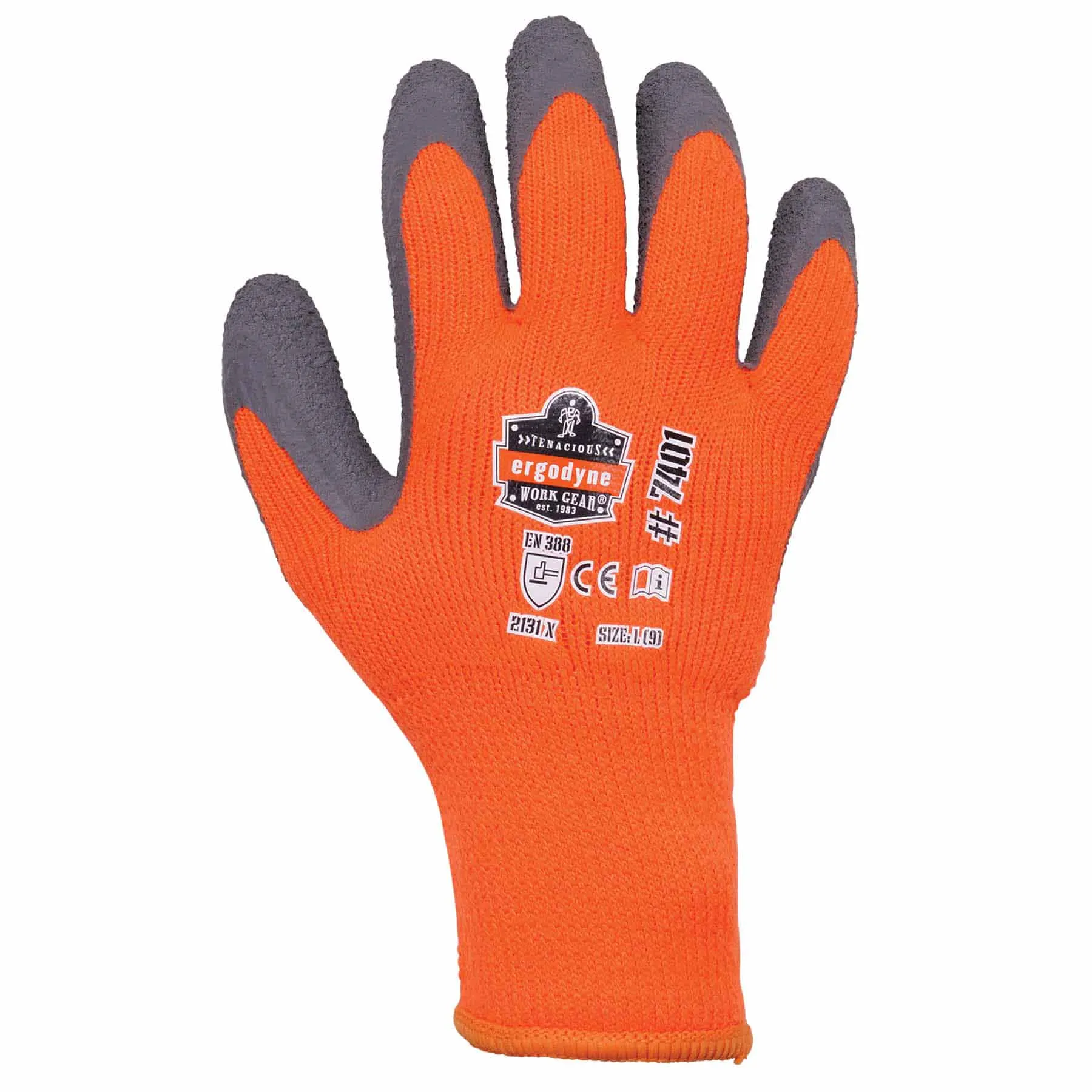 Ergodyne 17894 7401-CASE L Orange Coated Lightweight Winter Gloves 144-Pair