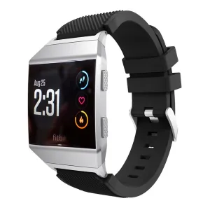 Fitbit Ionic twill texture silicone watchband with connector- Black