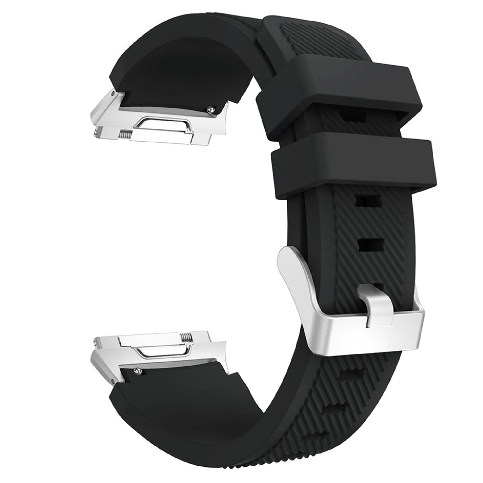 Fitbit Ionic twill texture silicone watchband with connector- Black