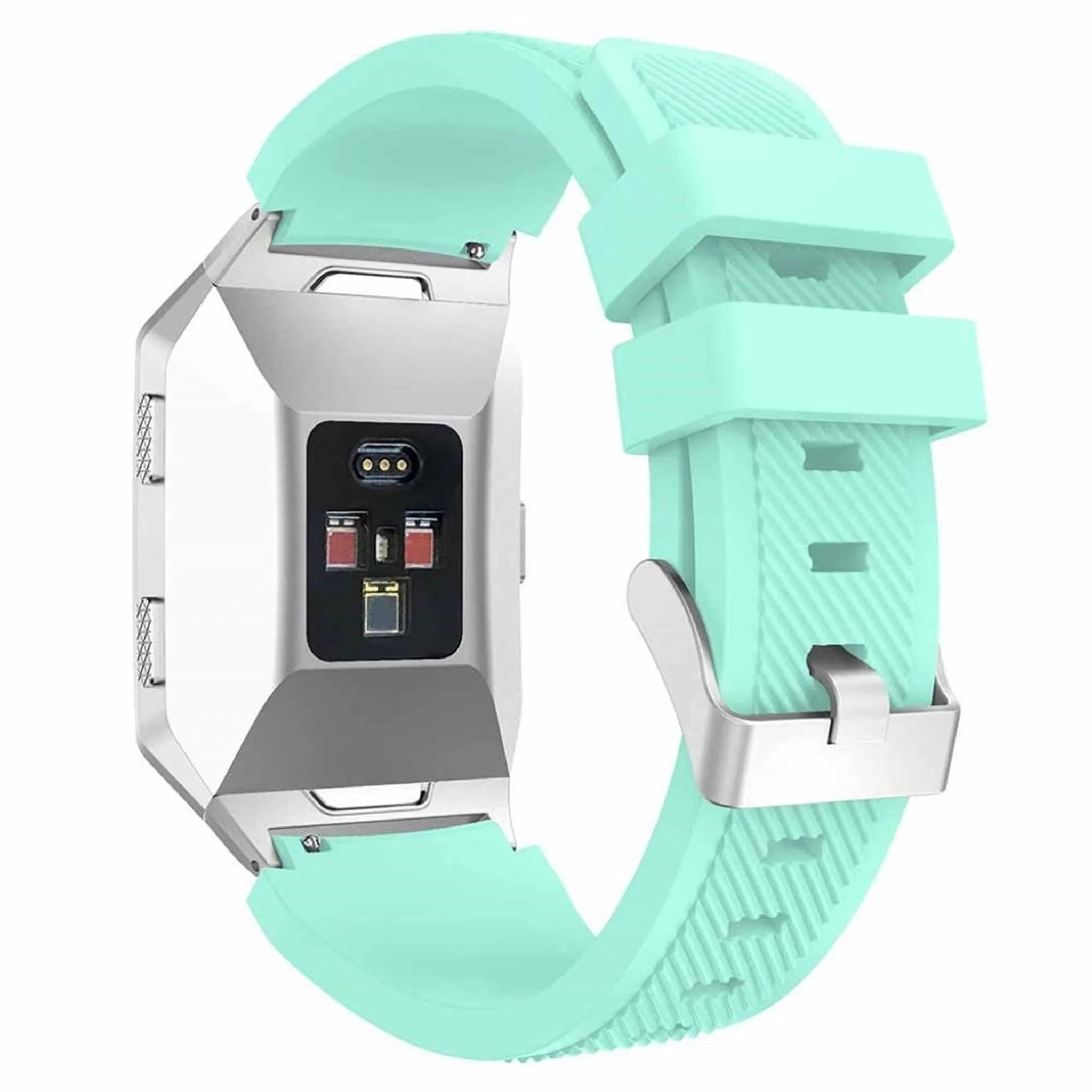 Fitbit Ionic twill texture silicone watchband with connector- Cyan