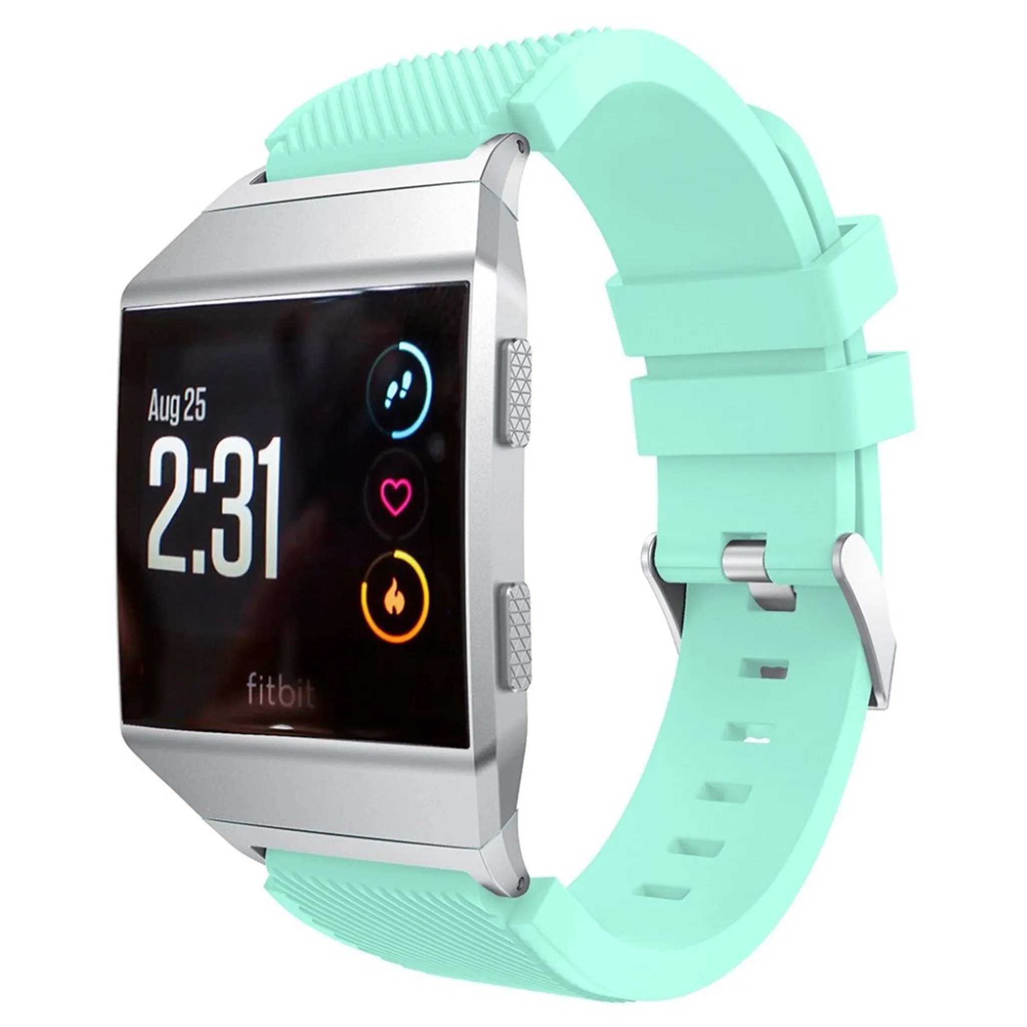 Fitbit Ionic twill texture silicone watchband with connector- Cyan