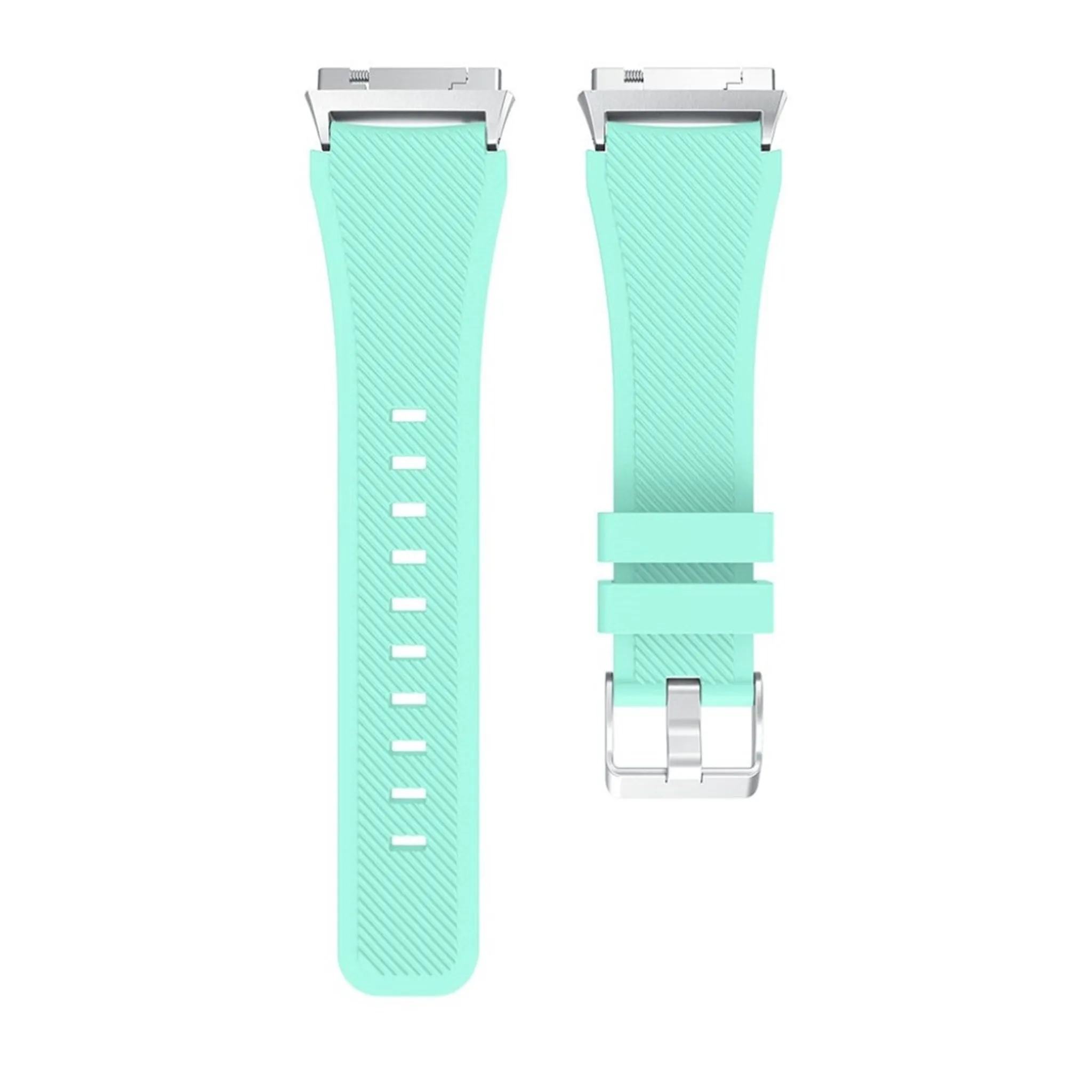 Fitbit Ionic twill texture silicone watchband with connector- Cyan