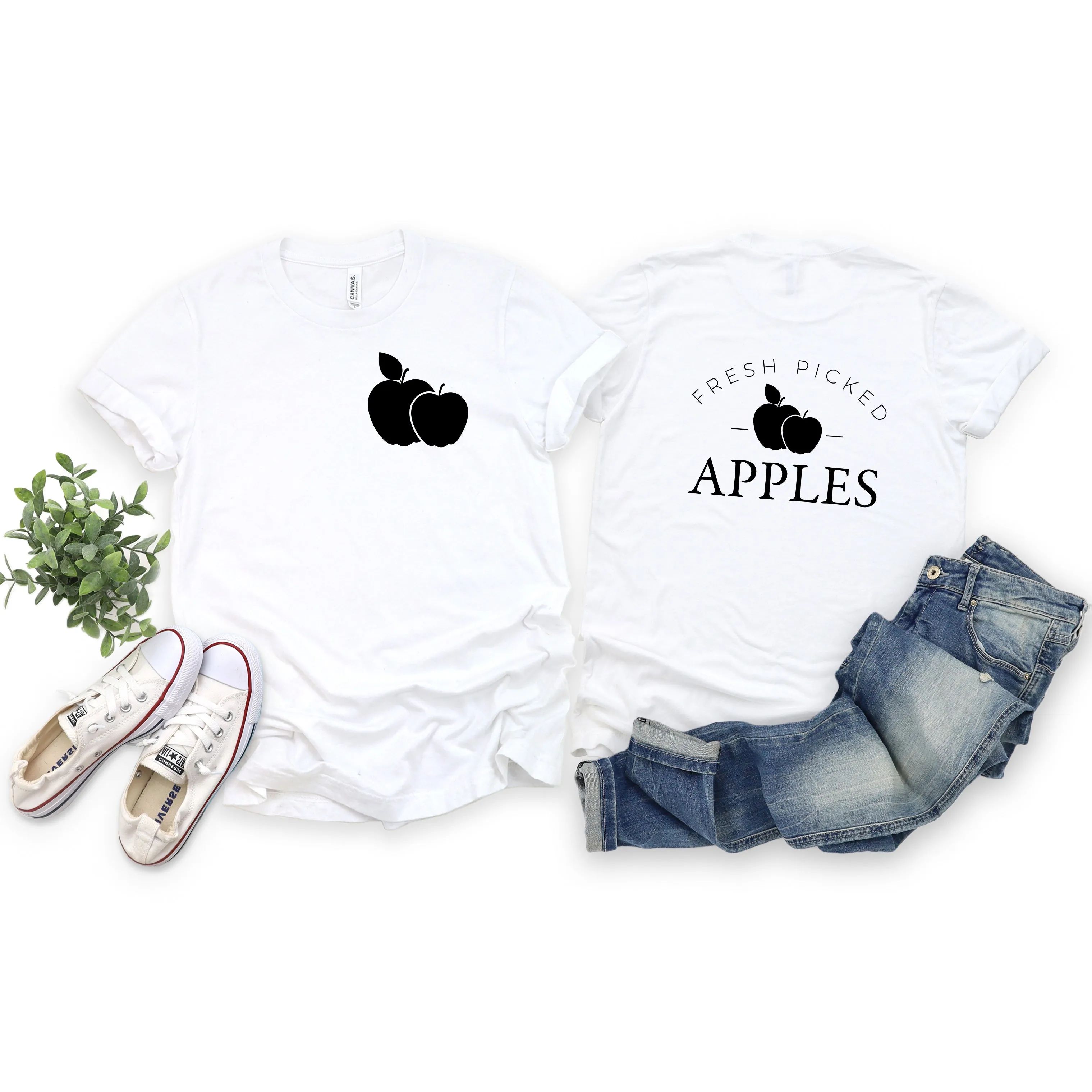 Fresh Picked Apples | Front & Back Short Sleeve Graphic Tee