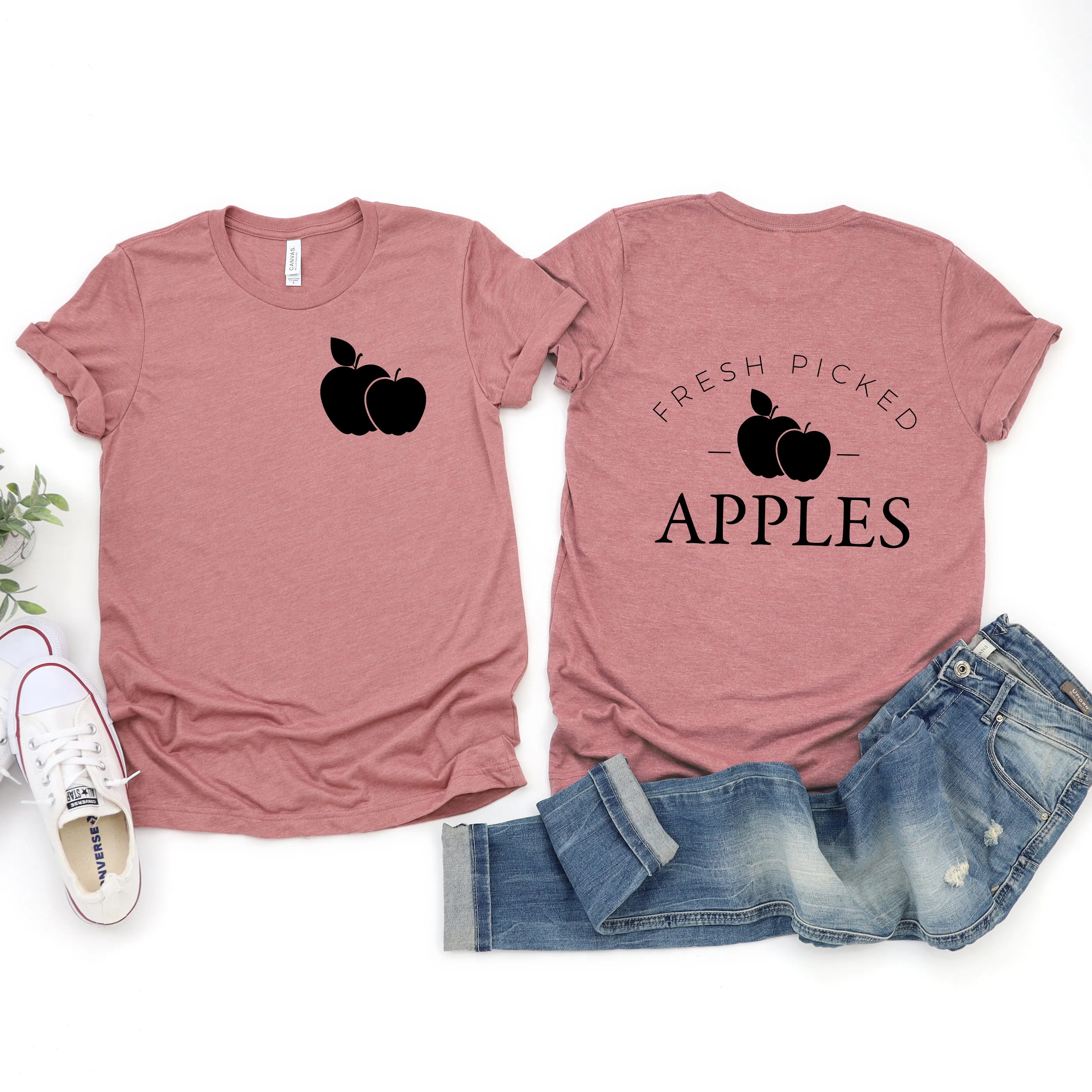 Fresh Picked Apples | Front & Back Short Sleeve Graphic Tee