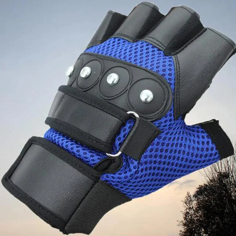 Funki Buys | Gloves | Men's Half Finger Leather Punk Gloves