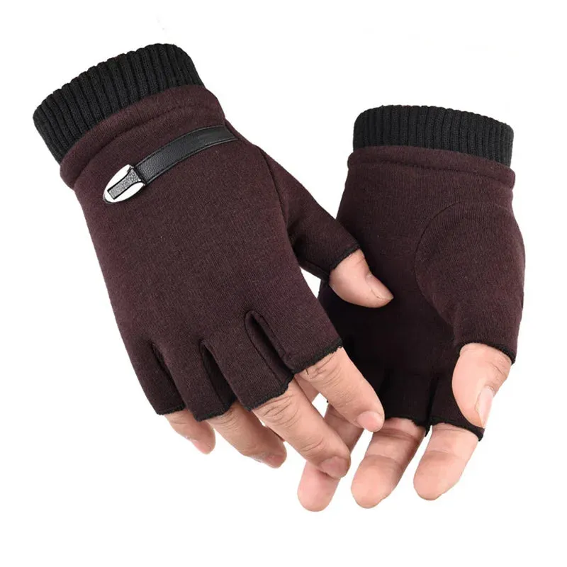 Funki Buys | Gloves | Men's Half Finger Leather Punk Gloves