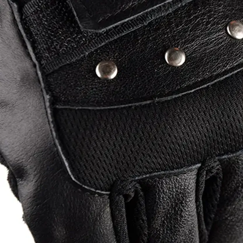 Funki Buys | Gloves | Men's Half Finger Leather Punk Gloves