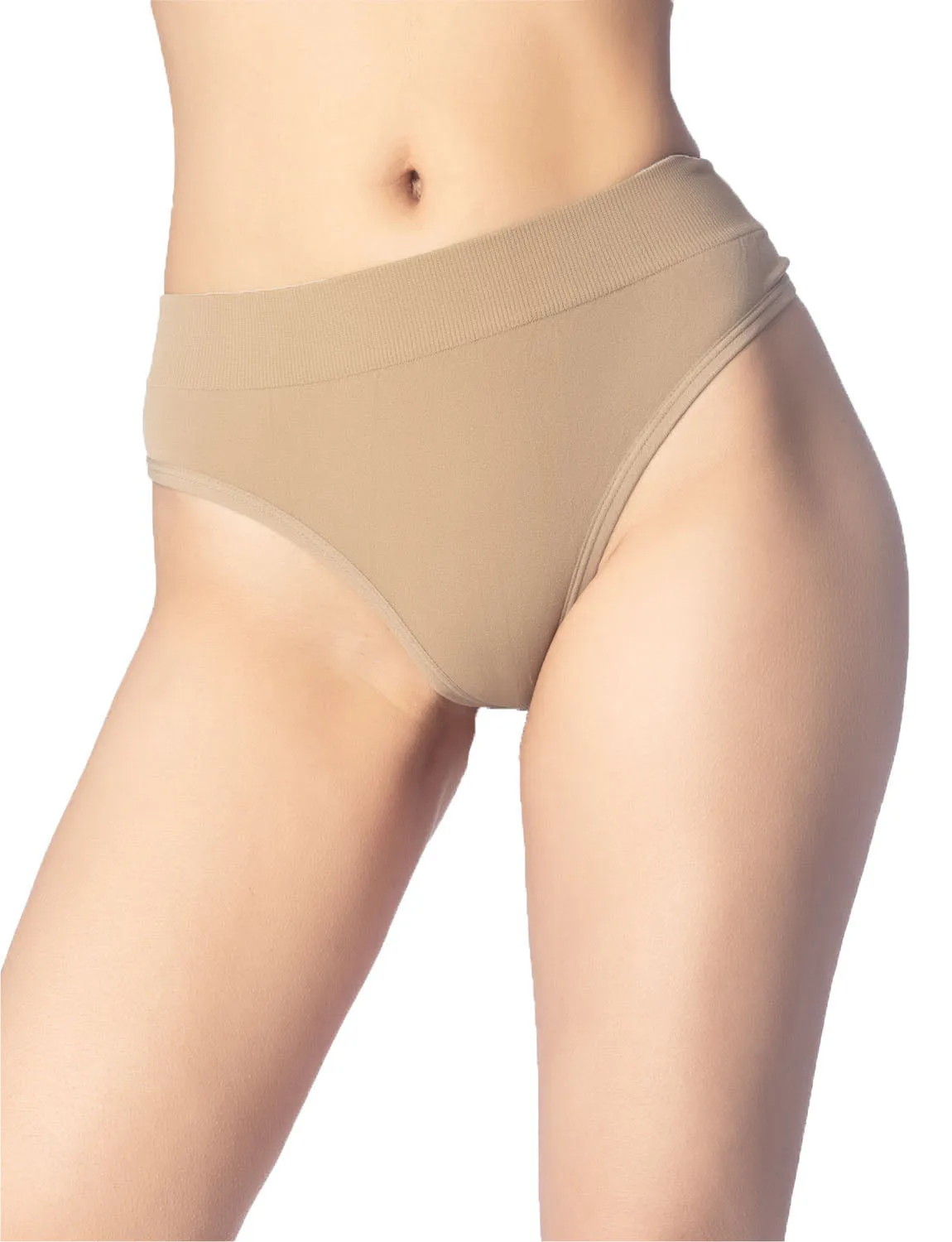 iB-iP Women's Soft Comfort Stretch Thongs Nude Fashion Undies Ladies Tanga Panties