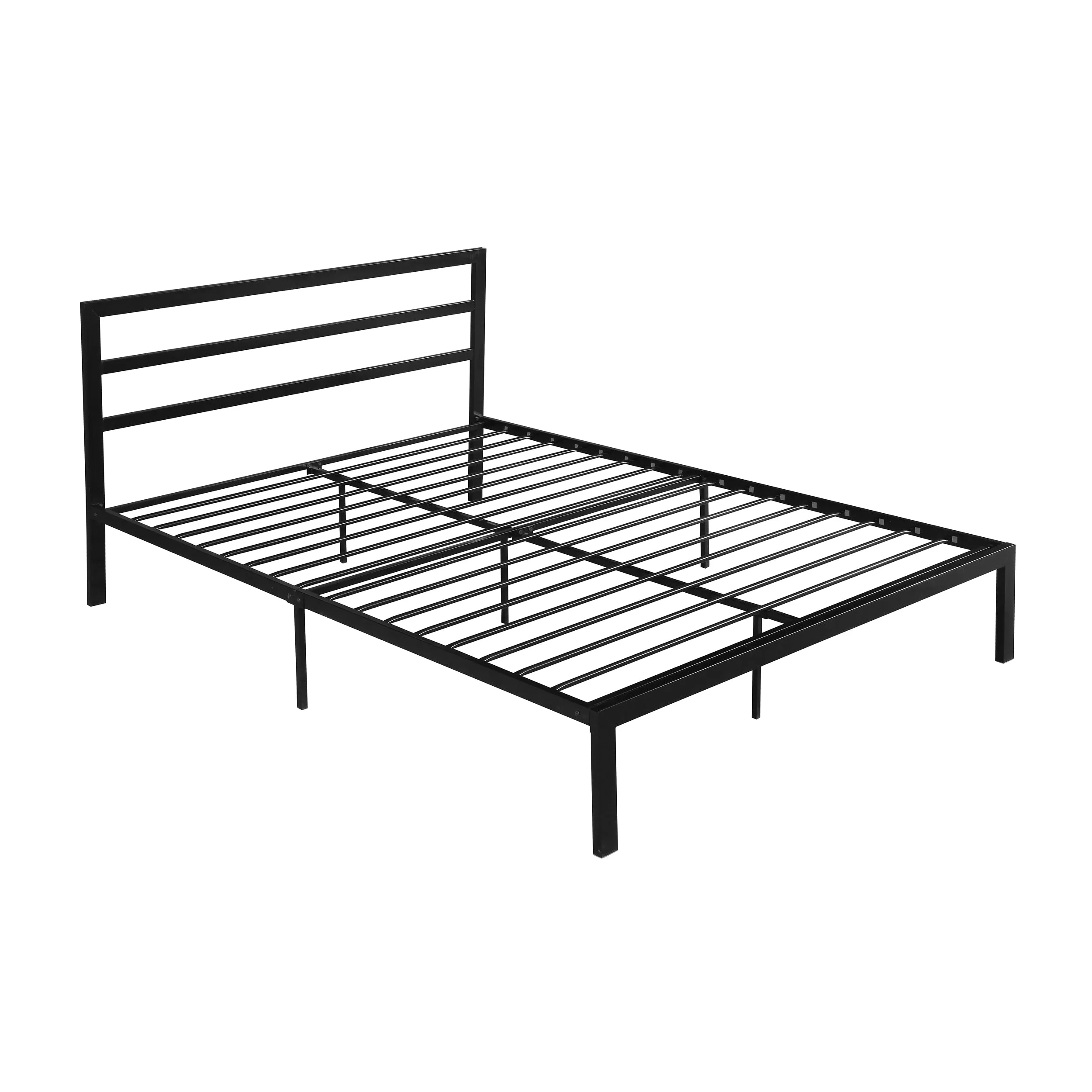 Jones Minimalistic Modern Slat Iron Queen-Size Bed Frame