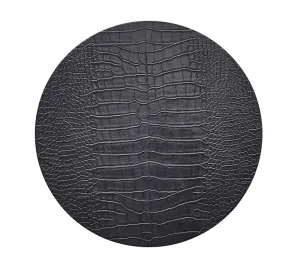 Kim Seybert Round Croco Charcoal Placemat