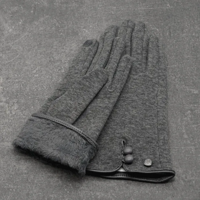 Knitted Gloves-Cotton Jersey Seamed & Fleece