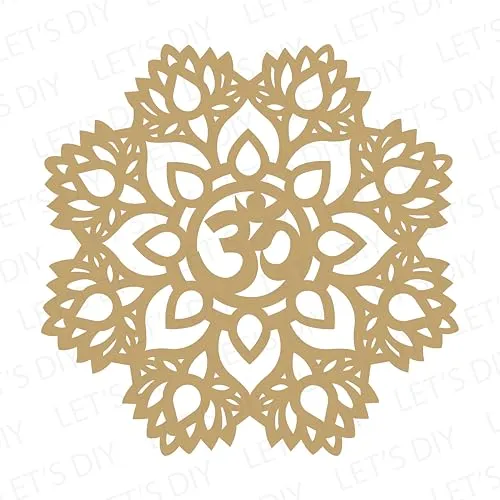 LET'S DIY Reusable Om and Lotus Rangoli Mats | 11-Inch Rangoli Set for Diwali & Home Décor | Eco-Friendly Rangoli Stencils | Reusable & Portable Rangoli for Festive Decorations