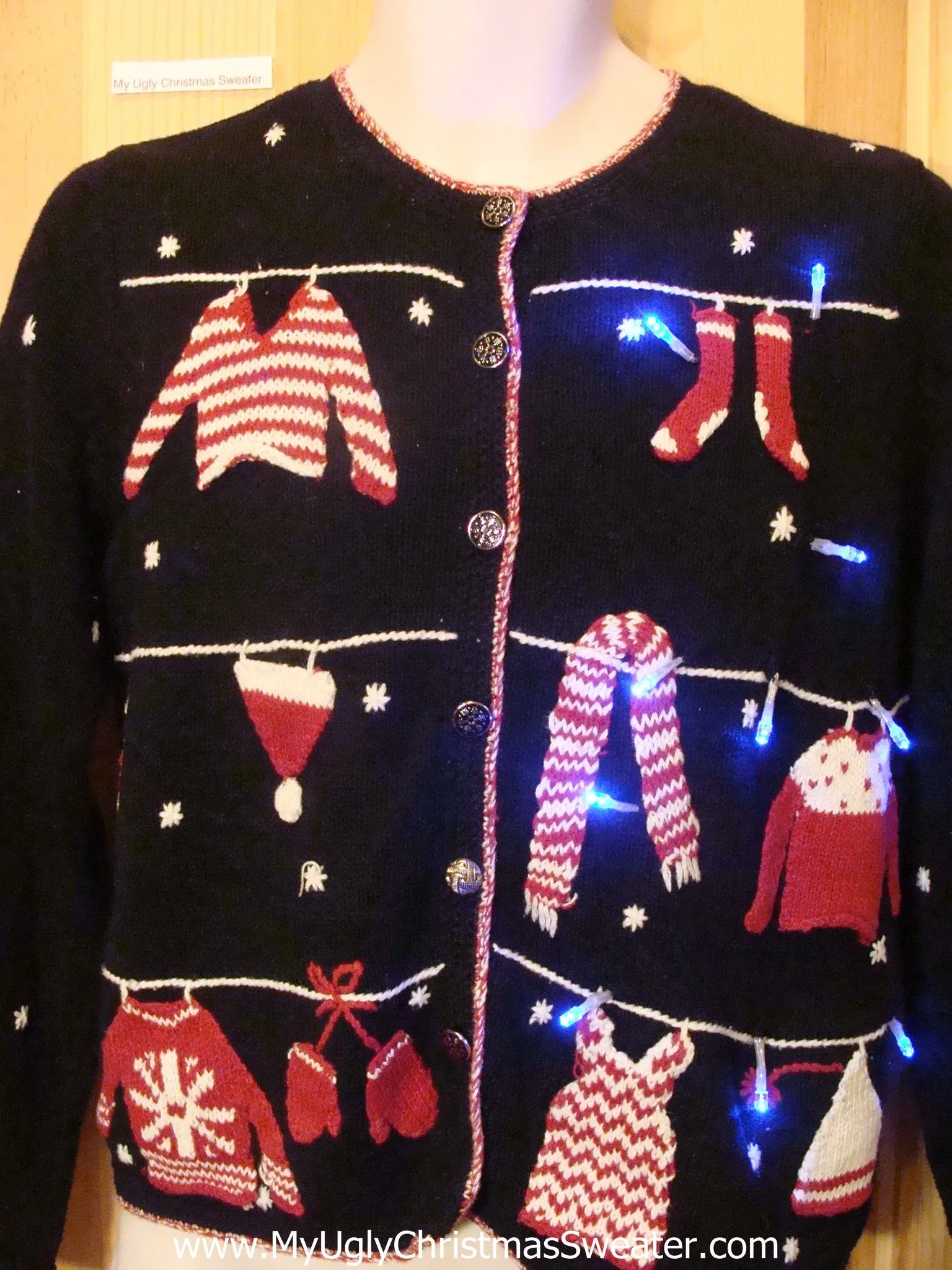 Light Up Christmas Sweater Winter Clothesline