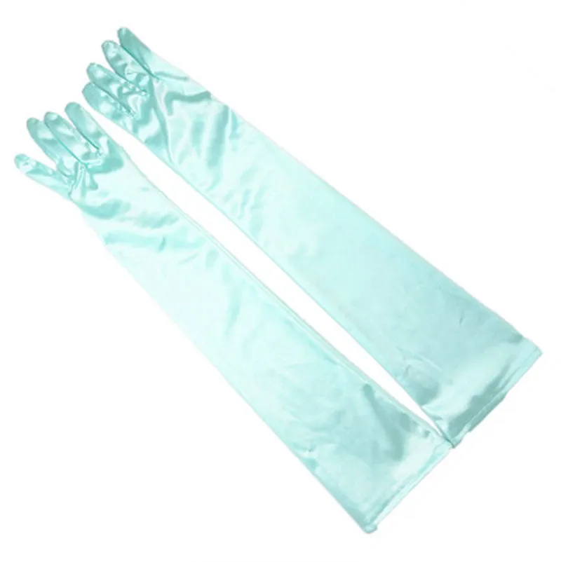 Long Satin Elastic Etiquette Gloves Full Finger Driving Glove