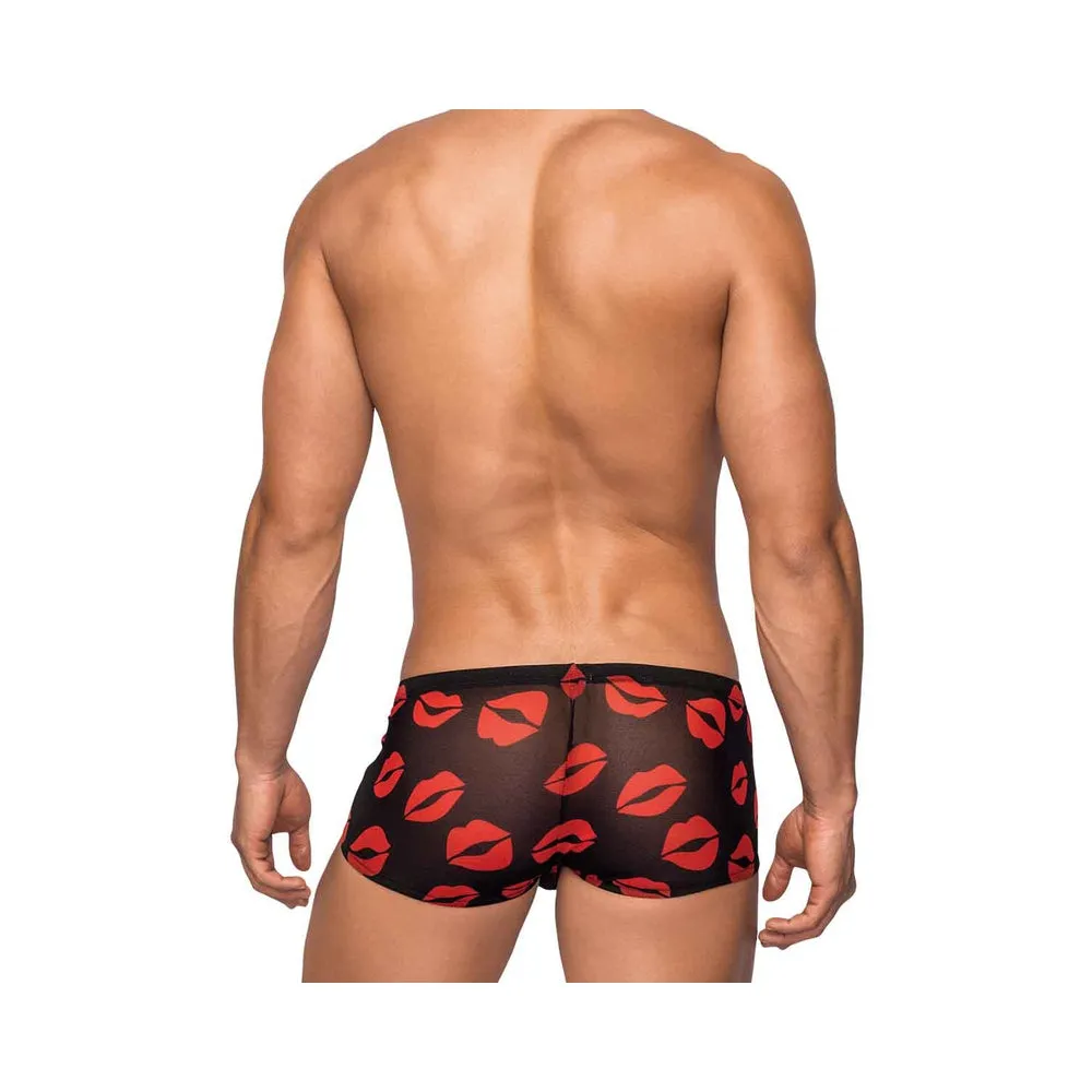 Male Power Kiss Me Mini Short Sheer Lips Large