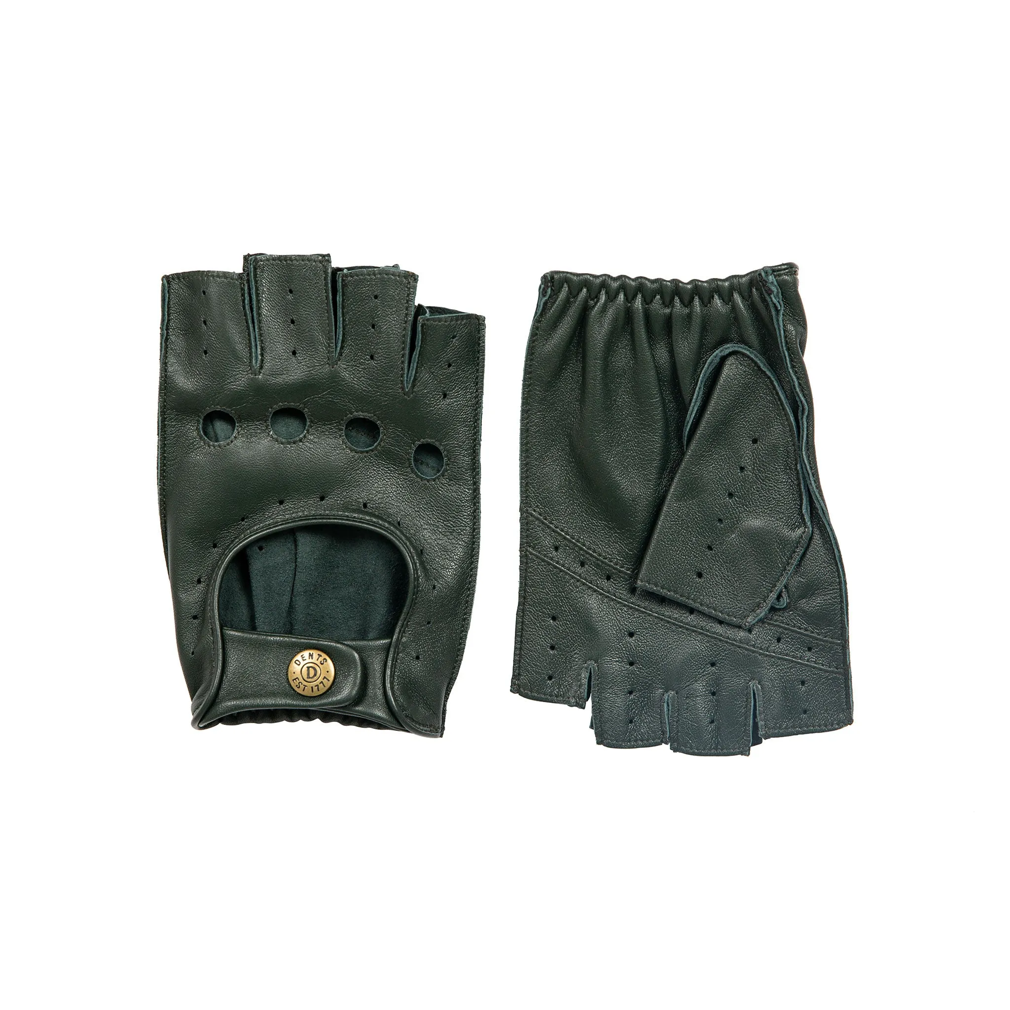 Men's Fingerless Leather Driving Gloves