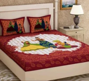 Premium Jaipuri Cotton Bedsheets, Rajasthani Heritage Collection, 100% Pure Cotton (Folk Dance)