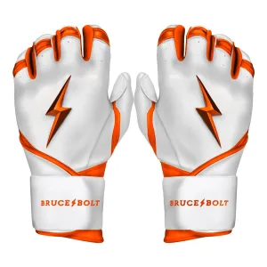 PREMIUM PRO CHROME Series Long Cuff Batting Gloves | ORANGE